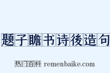 题子瞻书诗後造句是什么意思的图片